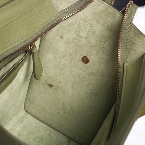 Luggage Micro Olive Green Calfskin Leather Tote - Picture 6 of 12